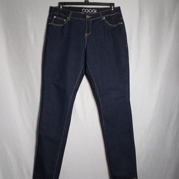 COOGI Women's Skinny Leg Silver Googi Back Pocket Dark Wash Jeans Size 18W - Picture 1 of 11